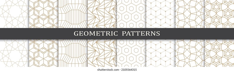 Set of arabic seamless patterns. Asian geometric traditional design islamic pattern. Seamless arabic ramadan pattern.