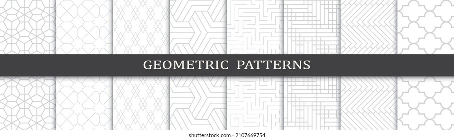 Set of arabic seamless patterns. Asian geometric traditional design islamic pattern. Seamless arabic ramadan pattern.