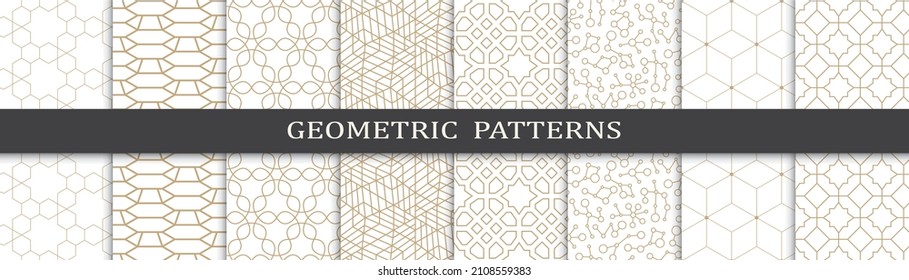 Set of arabic seamless patterns. Asian geometric traditional design islamic pattern. Seamless arabic ramadan pattern.