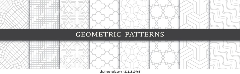 Set of arabic seamless patterns. Asian geometric traditional design islamic pattern. Seamless arabic ramadan pattern.