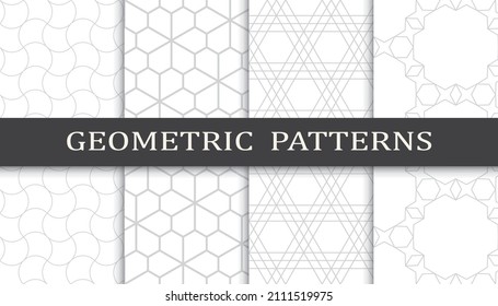 Set of arabic seamless patterns. Asian geometric traditional design islamic pattern. Seamless arabic ramadan pattern.