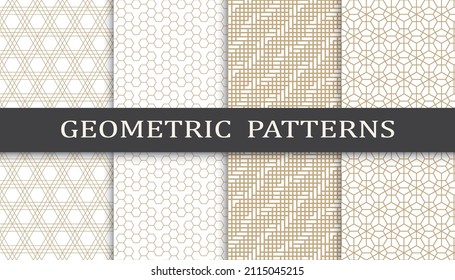 Set of arabic seamless patterns. Asian geometric traditional design islamic pattern. Seamless arabic ramadan pattern.