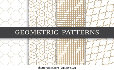 Set of arabic seamless patterns. Asian geometric traditional design islamic pattern. Seamless arabic ramadan pattern.