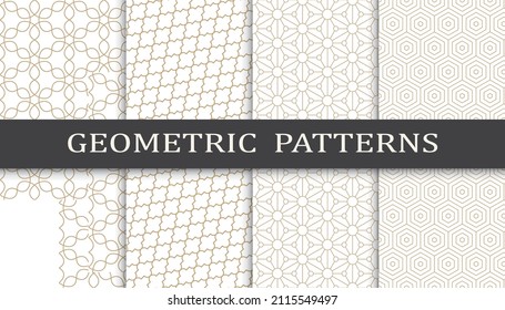 Set of arabic seamless patterns. Asian geometric traditional design islamic pattern. Seamless arabic ramadan pattern.