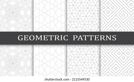 Set of arabic seamless patterns. Asian geometric traditional design islamic pattern. Seamless arabic ramadan pattern.