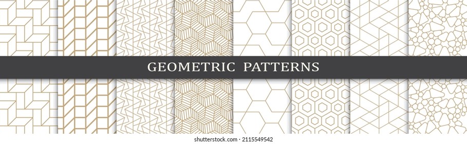 Set of arabic seamless patterns. Asian geometric traditional design islamic pattern. Seamless arabic ramadan pattern.