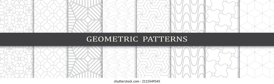 Set of arabic seamless patterns. Asian geometric traditional design islamic pattern. Seamless arabic ramadan pattern.