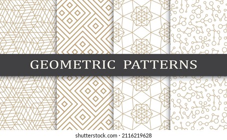 Set of arabic seamless patterns. Asian geometric traditional design islamic pattern. Seamless arabic ramadan pattern.
