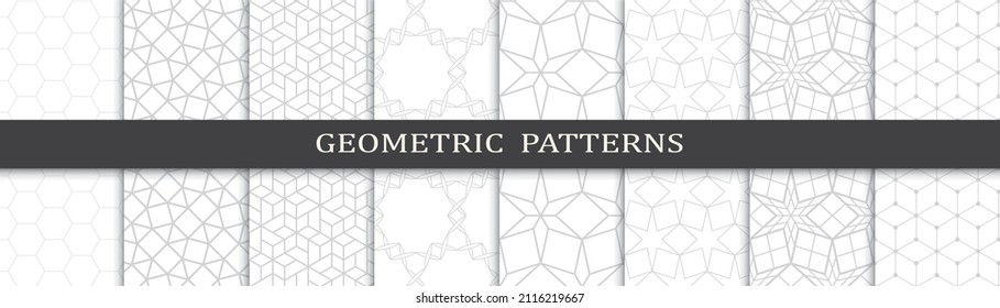 Set of arabic seamless patterns. Asian geometric traditional design islamic pattern. Seamless arabic ramadan pattern.