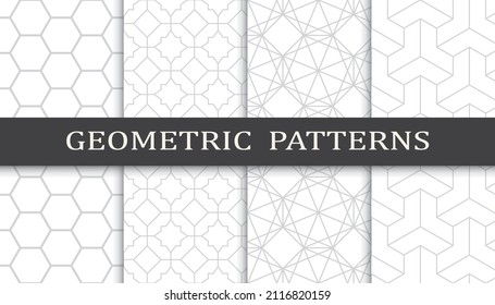 Set of arabic seamless patterns. Asian geometric traditional design islamic pattern. Seamless arabic ramadan pattern.