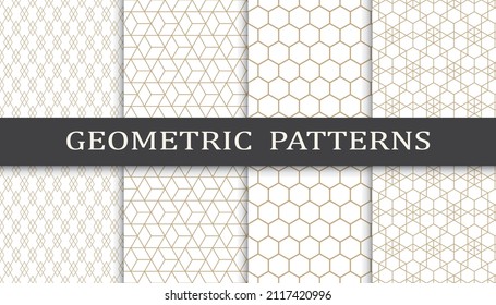 Set of arabic seamless patterns. Asian geometric traditional design islamic pattern. Seamless arabic ramadan pattern.