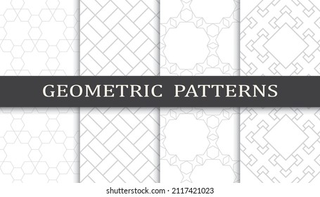 Set of arabic seamless patterns. Asian geometric traditional design islamic pattern. Seamless arabic ramadan pattern.
