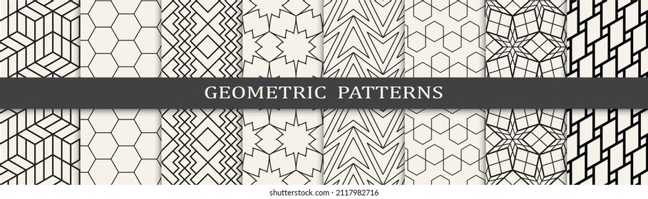 Set of arabic seamless patterns. Asian geometric traditional design islamic pattern. Seamless arabic ramadan pattern.
