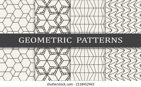 Set of arabic seamless patterns. Asian geometric traditional design islamic pattern. Seamless arabic ramadan pattern.