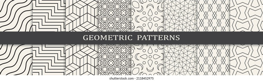 Set of arabic seamless patterns. Asian geometric traditional design islamic pattern. Seamless arabic ramadan pattern.