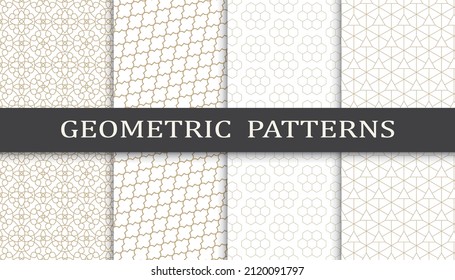 Set of arabic seamless patterns. Asian geometric traditional design islamic pattern. Seamless arabic ramadan pattern.