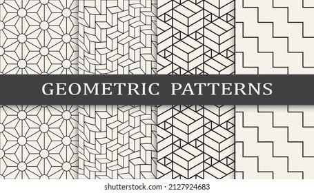 Set of arabic seamless patterns. Asian geometric traditional design islamic pattern. Seamless arabic ramadan pattern.