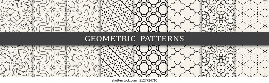 Set of arabic seamless patterns. Asian geometric traditional design islamic pattern. Seamless arabic ramadan pattern.