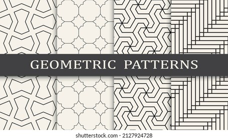 Set of arabic seamless patterns. Asian geometric traditional design islamic pattern. Seamless arabic ramadan pattern.