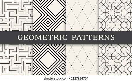 Set of arabic seamless patterns. Asian geometric traditional design islamic pattern. Seamless arabic ramadan pattern.