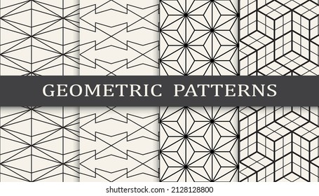 Set of arabic seamless patterns. Asian geometric traditional design islamic pattern. Seamless arabic ramadan pattern.