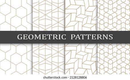 Set of arabic seamless patterns. Asian geometric traditional design islamic pattern. Seamless arabic ramadan pattern.