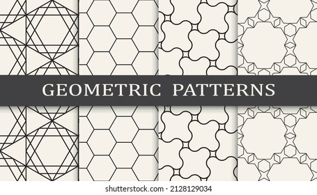 Set of arabic seamless patterns. Asian geometric traditional design islamic pattern. Seamless arabic ramadan pattern.