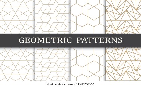 Set of arabic seamless patterns. Asian geometric traditional design islamic pattern. Seamless arabic ramadan pattern.