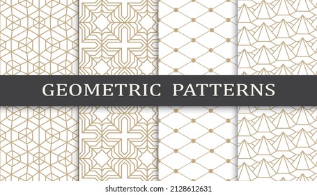 Set of arabic seamless patterns. Asian geometric traditional design islamic pattern. Seamless arabic ramadan pattern.
