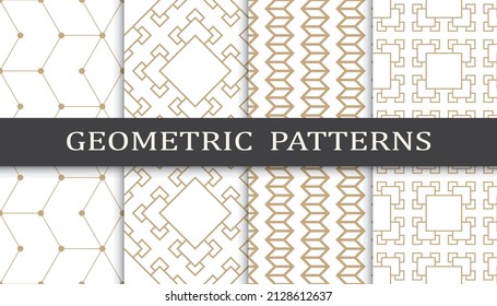 Set of arabic seamless patterns. Asian geometric traditional design islamic pattern. Seamless arabic ramadan pattern.