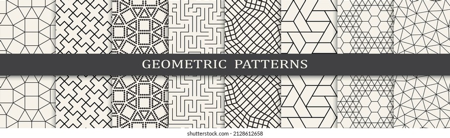Set of arabic seamless patterns. Asian geometric traditional design islamic pattern. Seamless arabic ramadan pattern.