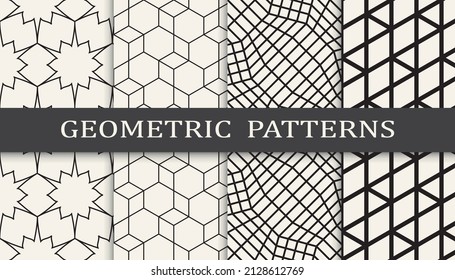 Set of arabic seamless patterns. Asian geometric traditional design islamic pattern. Seamless arabic ramadan pattern.