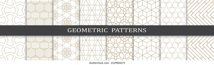 Set of arabic seamless patterns. Asian geometric traditional design islamic pattern. Seamless arabic ramadan pattern.