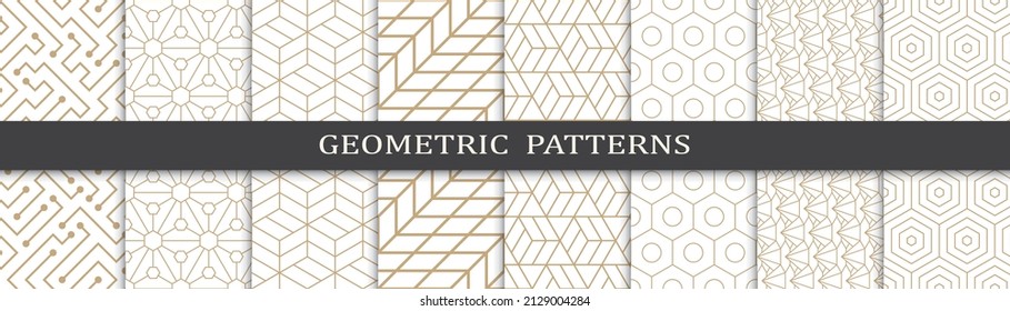 Set of arabic seamless patterns. Asian geometric traditional design islamic pattern. Seamless arabic ramadan pattern.