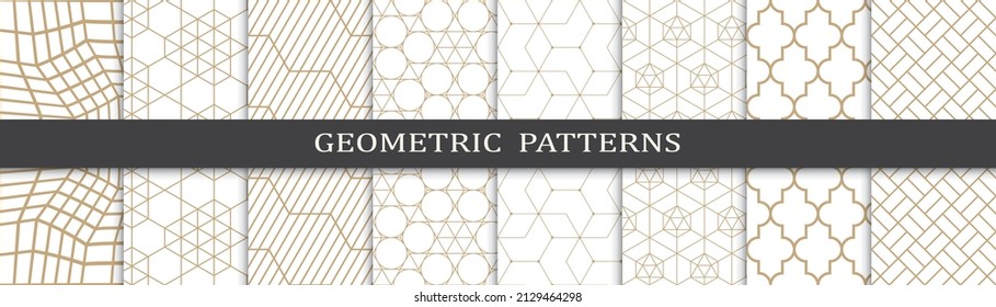 Set of arabic seamless patterns. Asian geometric traditional design islamic pattern. Seamless arabic ramadan pattern.