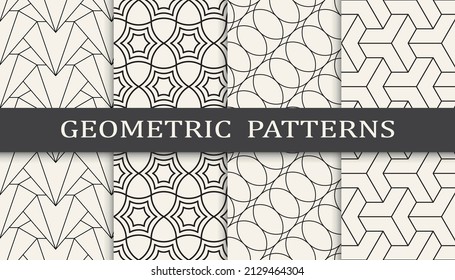 Set of arabic seamless patterns. Asian geometric traditional design islamic pattern. Seamless arabic ramadan pattern.