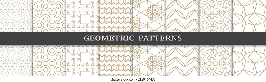 Set of arabic seamless patterns. Asian geometric traditional design islamic pattern. Seamless arabic ramadan pattern.