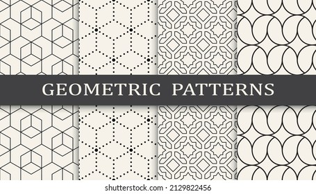 Set of arabic seamless patterns. Asian geometric traditional design islamic pattern. Seamless arabic ramadan pattern.