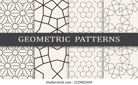 Satz von arabischen nahtlosen Mustern. Asiatische geometrische, traditionelle Design-islamische Muster. Nahtlose arabische Rmadan-Muster.