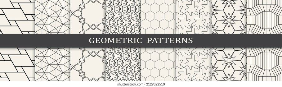 Set of arabic seamless patterns. Asian geometric traditional design islamic pattern. Seamless arabic ramadan pattern.