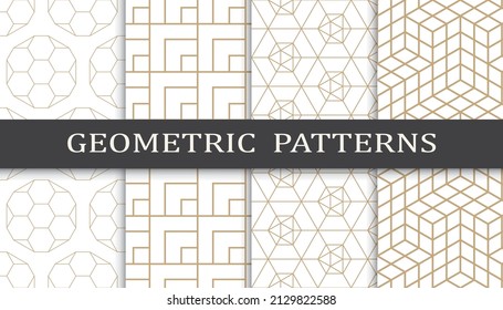 Set of arabic seamless patterns. Asian geometric traditional design islamic pattern. Seamless arabic ramadan pattern.