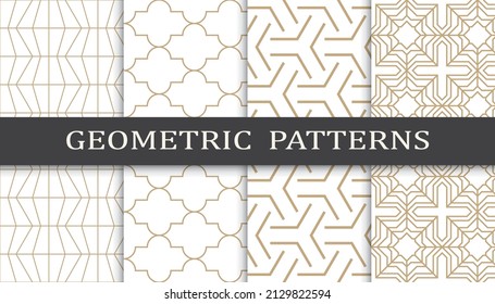 Set of arabic seamless patterns. Asian geometric traditional design islamic pattern. Seamless arabic ramadan pattern.