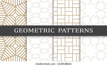 Set of arabic seamless patterns. Asian geometric traditional design islamic pattern. Seamless arabic ramadan pattern.