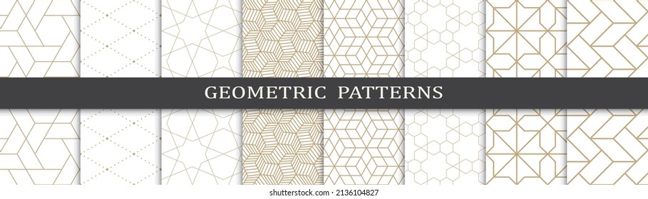 Set of arabic seamless patterns. Asian geometric traditional design islamic pattern. Seamless arabic ramadan pattern.