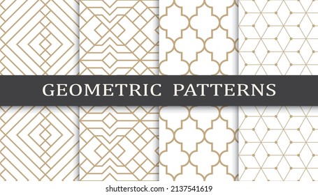 Set of arabic seamless patterns. Asian geometric traditional design islamic pattern. Seamless arabic ramadan pattern.