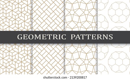 Set of arabic seamless patterns. Asian geometric traditional design islamic pattern. Seamless arabic ramadan pattern.