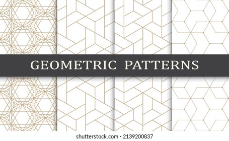 Set of arabic seamless patterns. Asian geometric traditional design islamic pattern. Seamless arabic ramadan pattern.