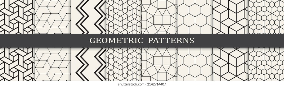 Set of arabic seamless patterns. Asian geometric traditional design islamic pattern. Seamless arabic ramadan pattern.