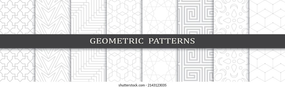 Set of arabic seamless patterns. Asian geometric traditional design islamic pattern. Seamless arabic ramadan pattern.