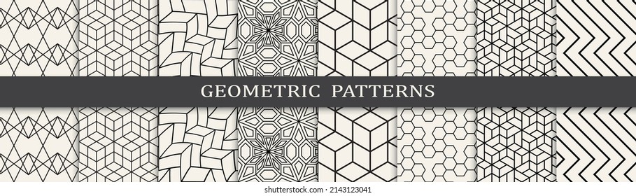 Set of arabic seamless patterns. Asian geometric traditional design islamic pattern. Seamless arabic ramadan pattern.